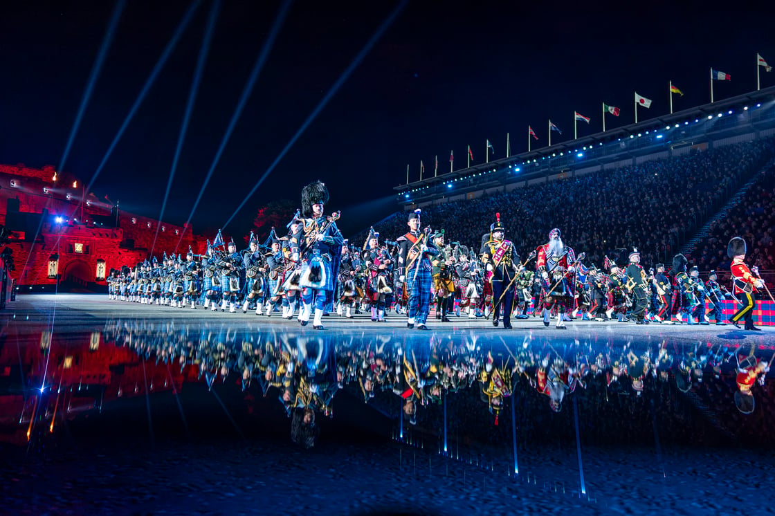 MASSED PIPES AND DRUMS AT THE ROYAL EDINBURGH MILITARY TATTOO 2026